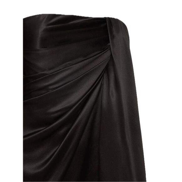 DOLCE & GABBANA Strapless Draped Stretch Satin Mini Dress 44 L - Picture 4 of 11